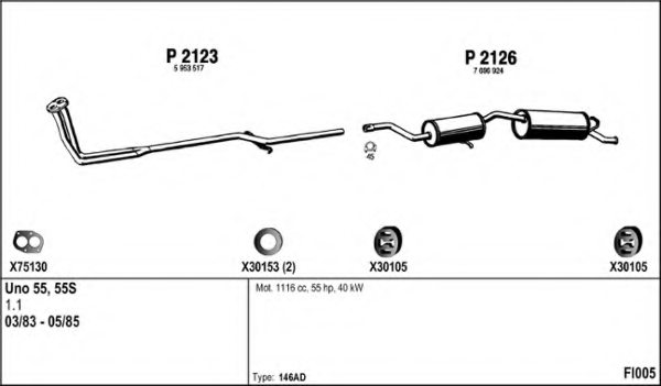 FENNO FI005 Exhaust System